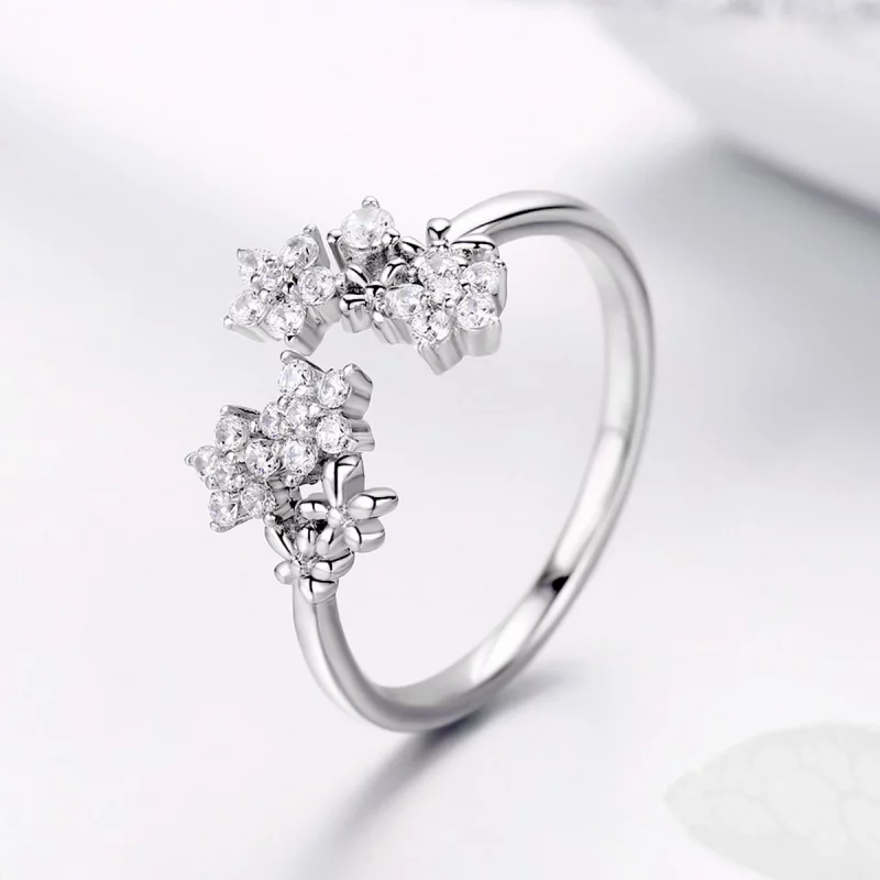 (image pour) Bague Ouverte Style PANDORA Gypsophile - BSR021 - Afficher 4