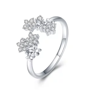 (image pour) Bague Ouverte Style PANDORA Gypsophile - BSR021