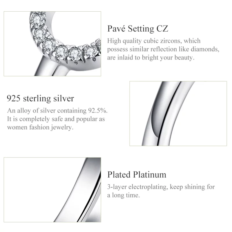 (image pour) Bague Ouverte Style PANDORA Halo - SCR545 - Afficher 3