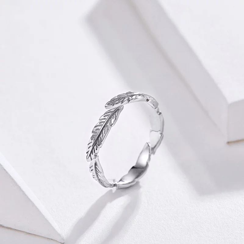 (image pour) Bague Ouverte Style PANDORA La plume - SCR517 - Afficher 2