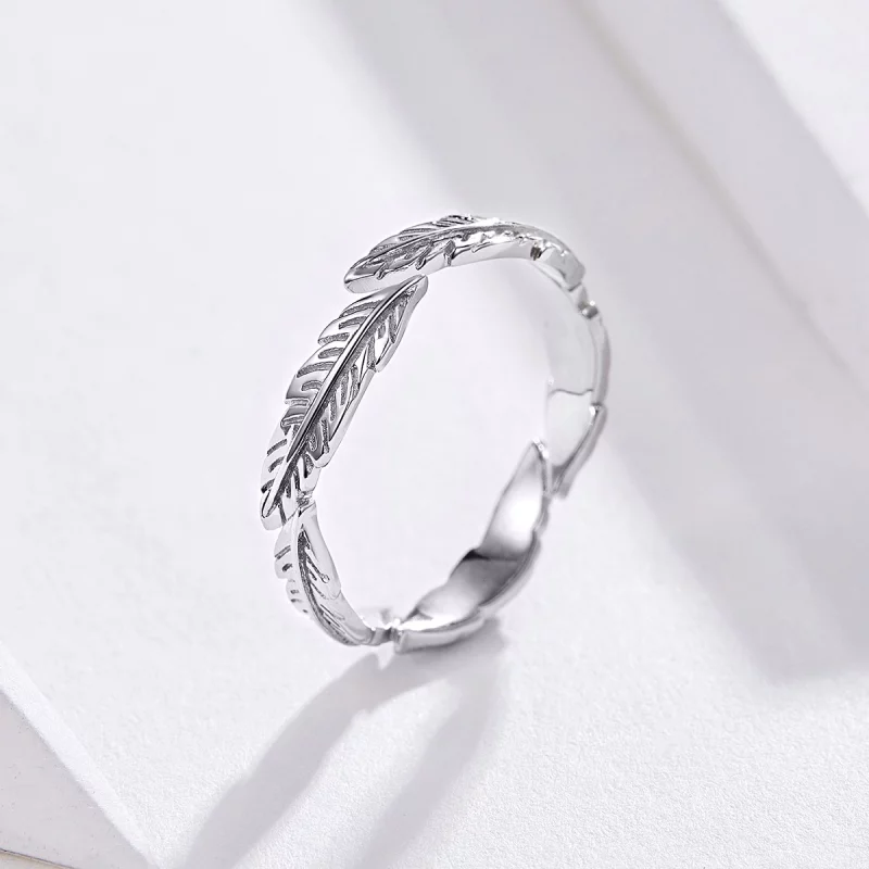 (image pour) Bague Ouverte Style PANDORA La plume - SCR517 - Afficher 3