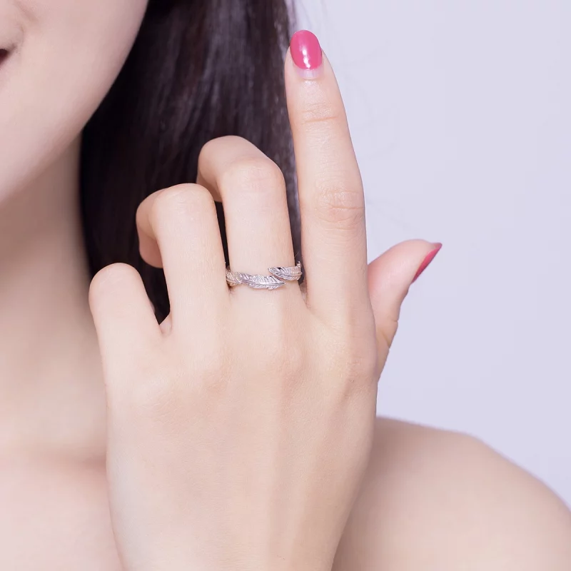 (image pour) Bague Ouverte Style PANDORA La plume - SCR517 - Afficher 8