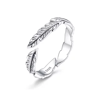 Bague Ouverte Style PANDORA La plume - SCR517 (image pour) Bague Ouverte Style PANDORA La plume - SCR517