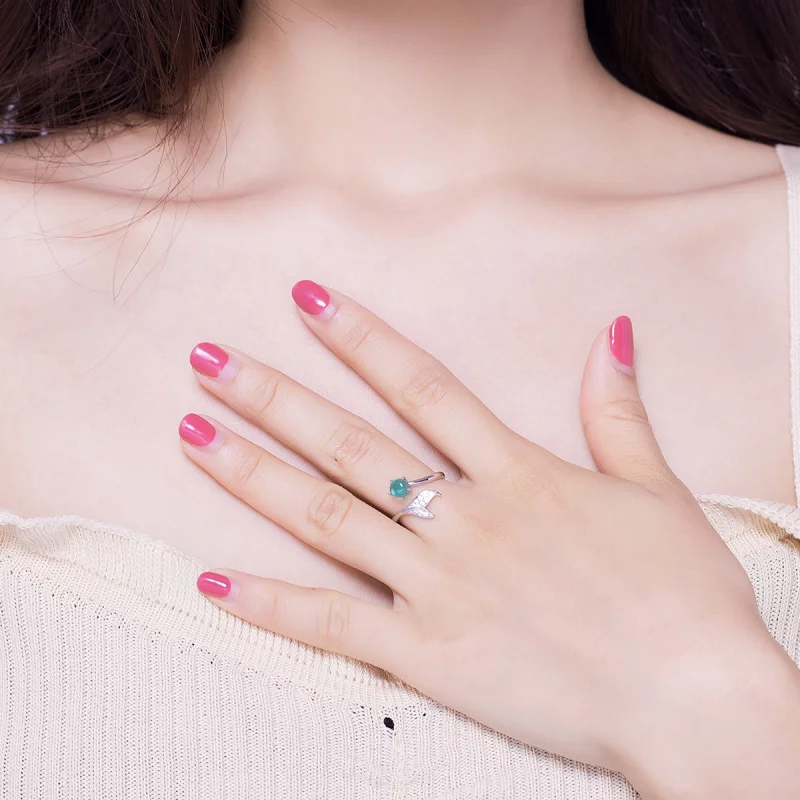 (image pour) Bague Ouverte Style PANDORA Larme de sirène - SCR515 - Afficher 8
