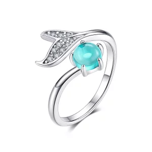 (image pour) Bague Ouverte Style PANDORA Larme de sirène - SCR515