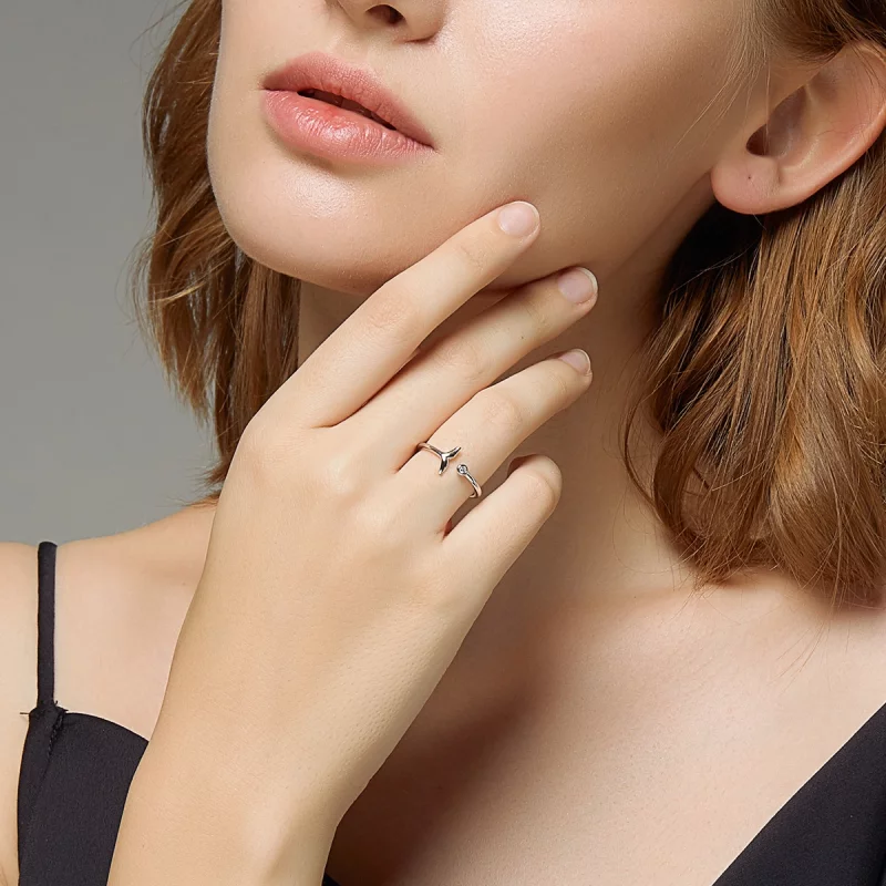 (image pour) Bague Ouverte Style PANDORA Larme de sirène - SCR618-A - Afficher 6