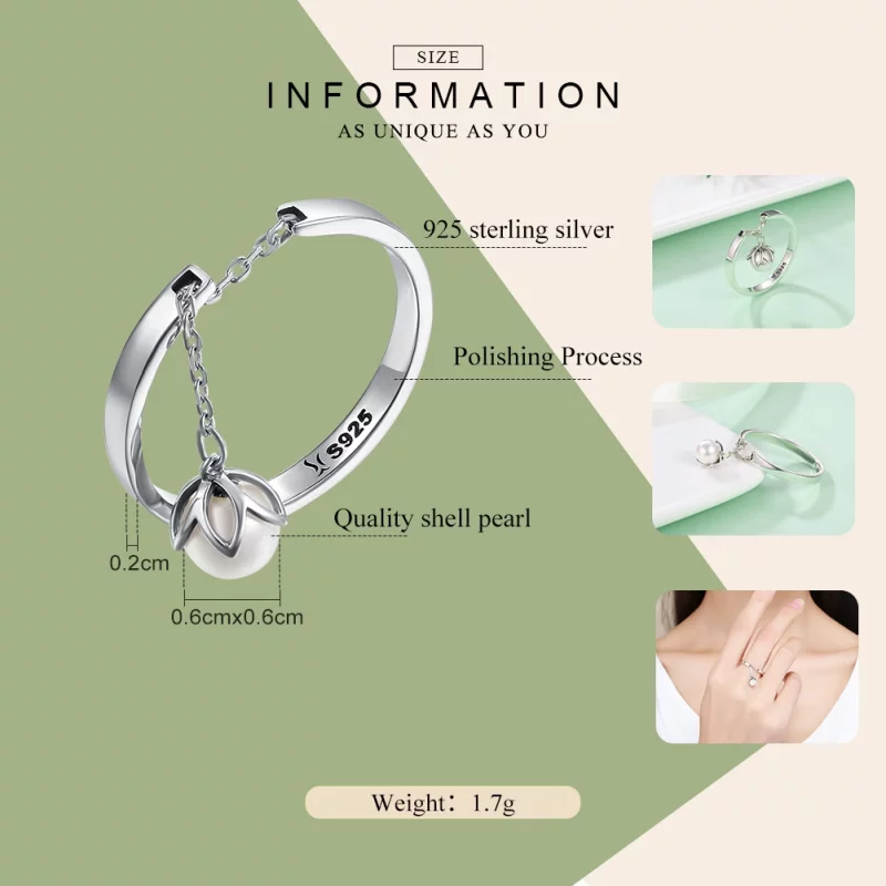 (image pour) Bague Ouverte Style PANDORA Larmes de fleurs - SCR165 - Afficher 2