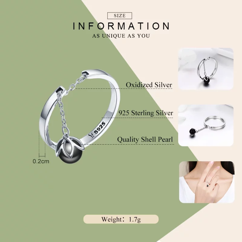 (image pour) Bague Ouverte Style PANDORA Larmes de fleurs - SCR314 - Afficher 4