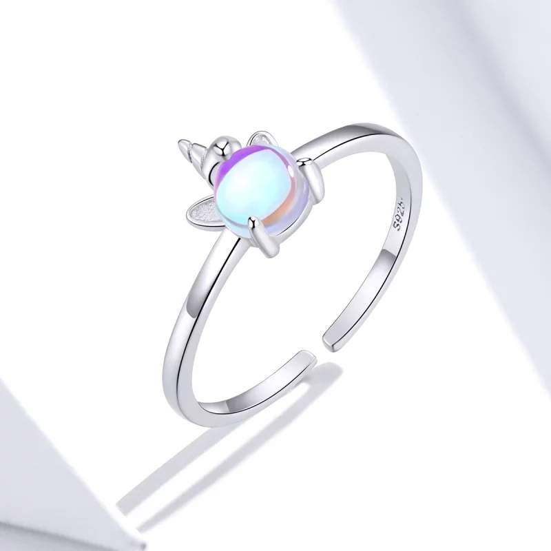 (image pour) Bague Ouverte Style PANDORA Licorne fantaisie - SCR642 - Afficher 2