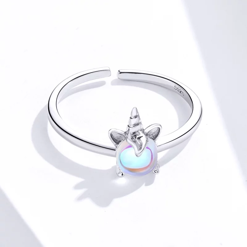 (image pour) Bague Ouverte Style PANDORA Licorne fantaisie - SCR642 - Afficher 3