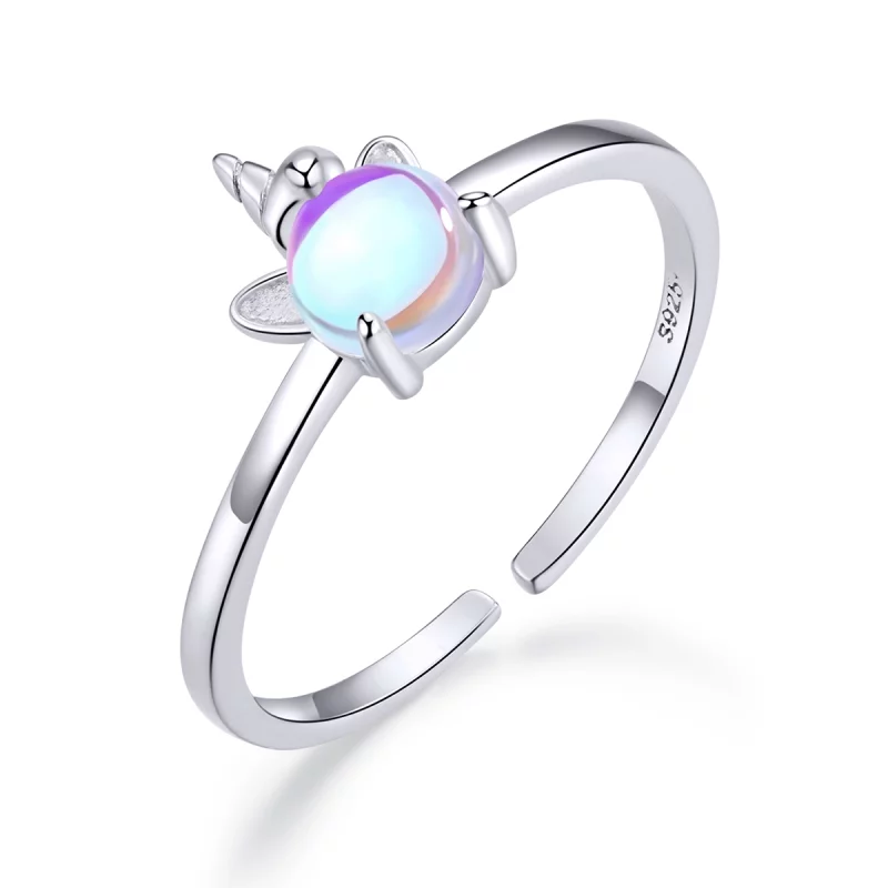 (image pour) Bague Ouverte Style PANDORA Licorne fantaisie - SCR642