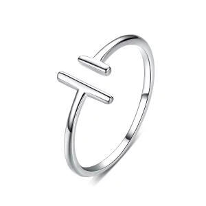 Bague Ouverte Style PANDORA Lignes parallèles - SCR555 (image pour) Bague Ouverte Style PANDORA Lignes parallèles - SCR555