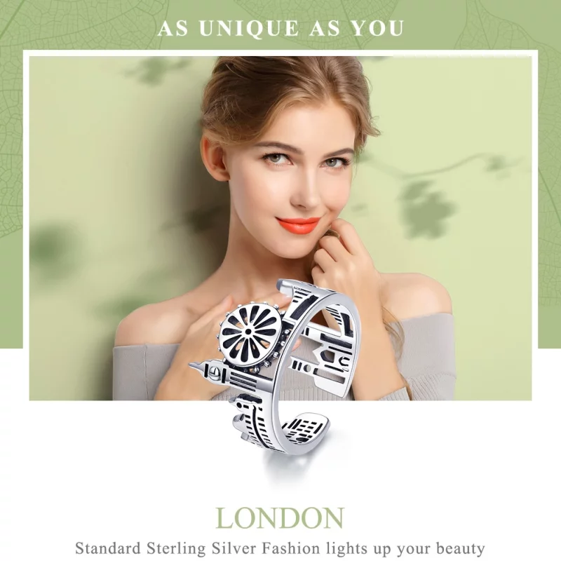 (image pour) Bague Ouverte Style PANDORA Londres - SCR474 - Afficher 2