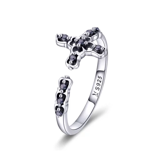 (image pour) Bague Ouverte Style PANDORA Lumière de la croix - SCR447