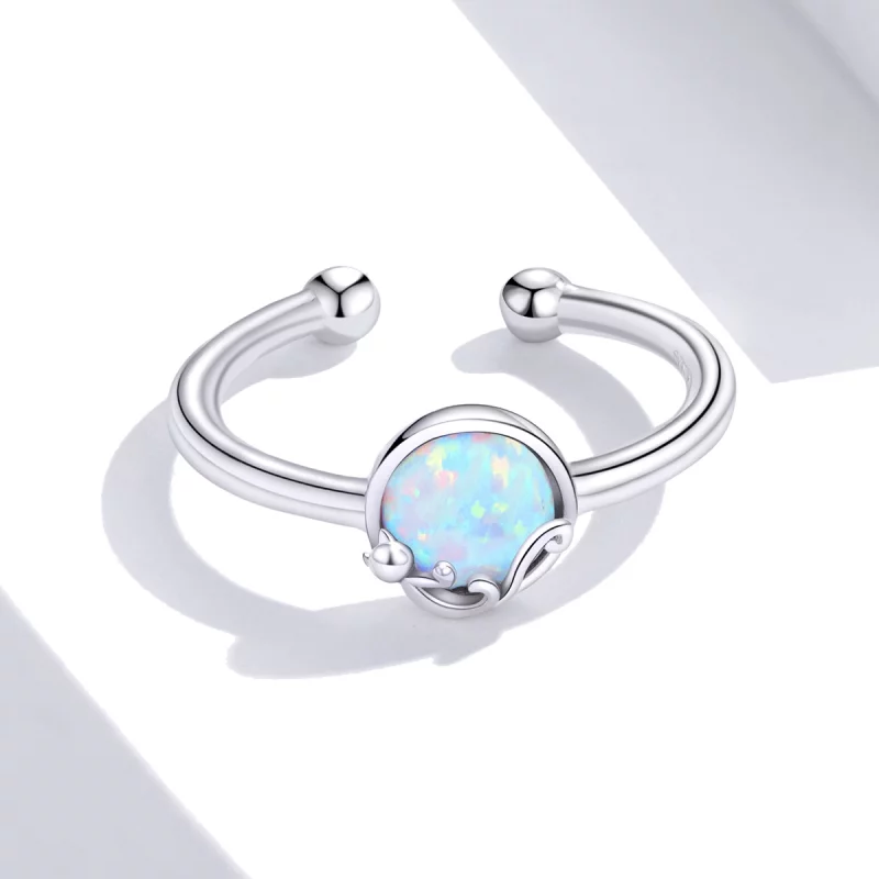 (image pour) Bague Ouverte Style PANDORA minou en éclat - SCR651 - Afficher 3