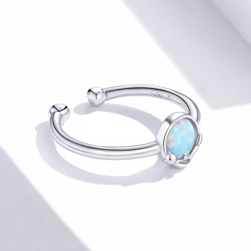 (image pour) Bague Ouverte Style PANDORA minou en éclat - SCR651 - Afficher 4