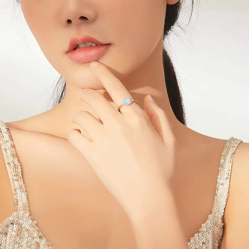 (image pour) Bague Ouverte Style PANDORA minou en éclat - SCR651 - Afficher 5