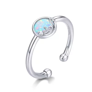 (image pour) Bague Ouverte Style PANDORA minou en éclat - SCR651
