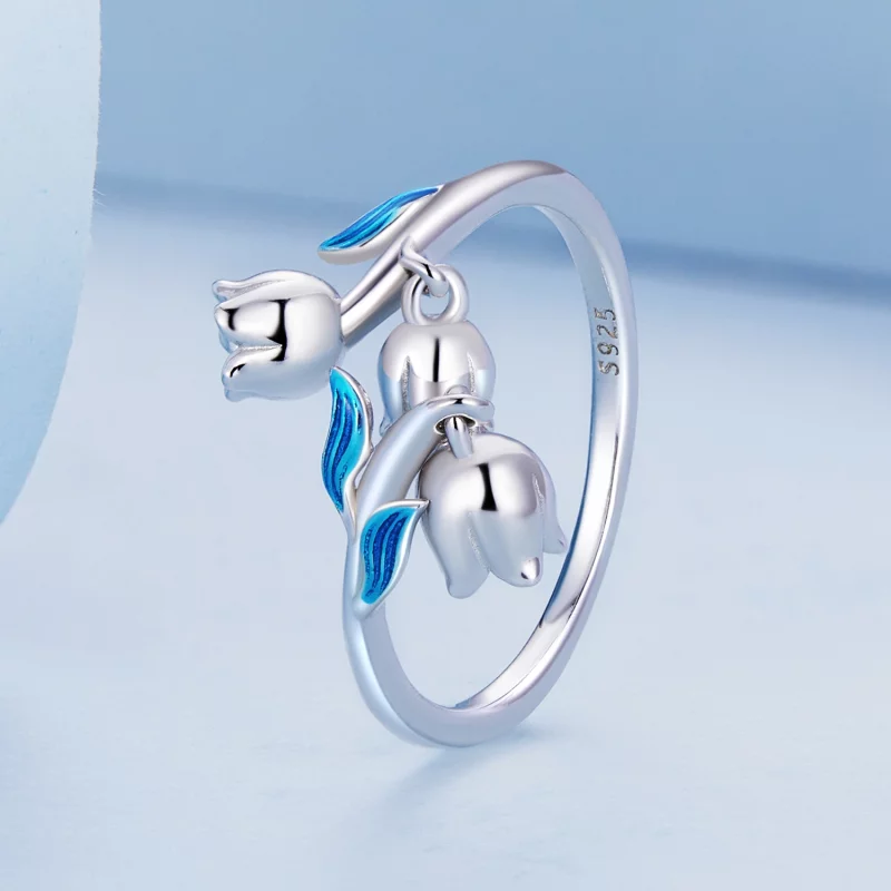 (image pour) Bague Ouverte Style Pandora Orchidée - BSR287 - Afficher 2