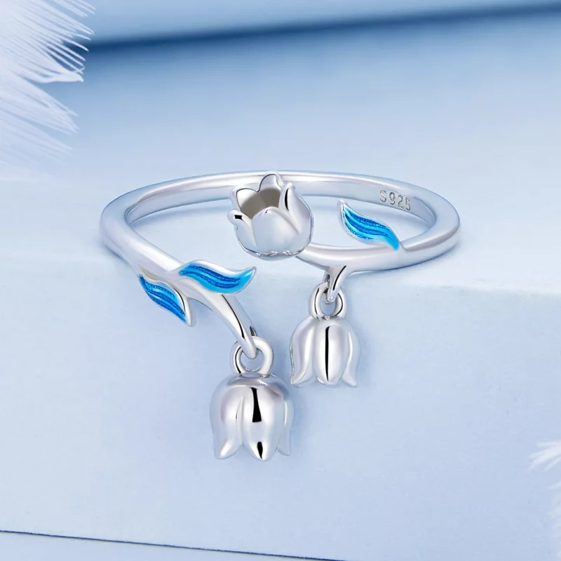 (image pour) Bague Ouverte Style Pandora Orchidée - BSR287 - Afficher 3