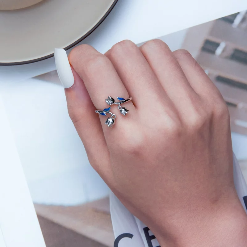 (image pour) Bague Ouverte Style Pandora Orchidée - BSR287 - Afficher 5