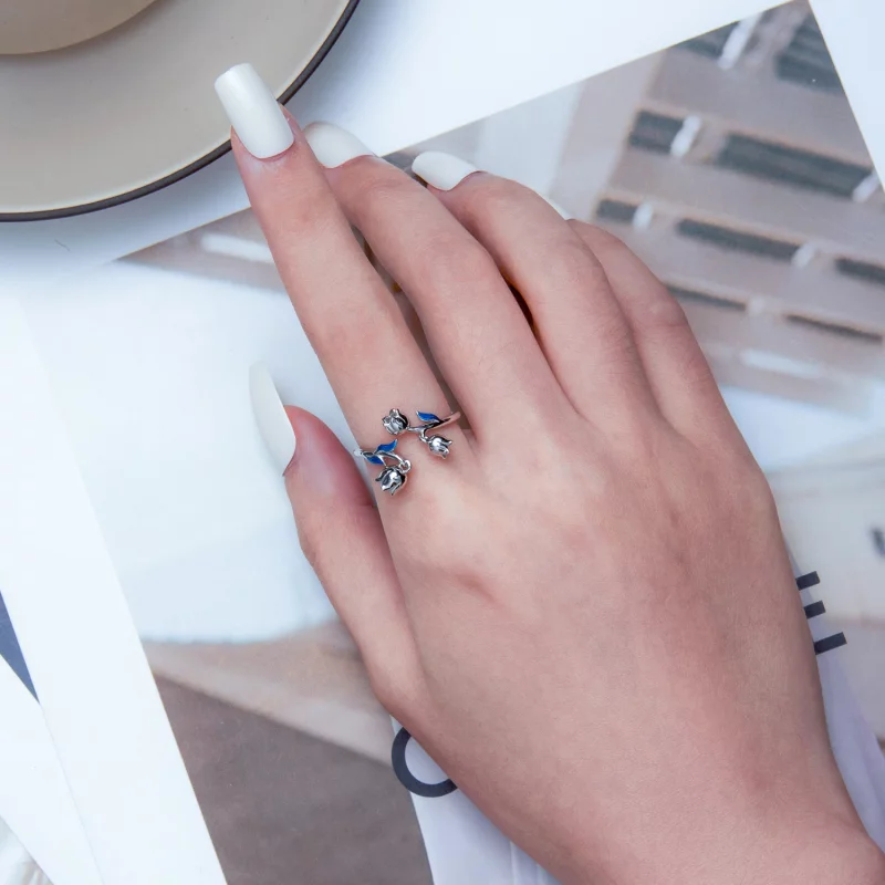(image pour) Bague Ouverte Style Pandora Orchidée - BSR287 - Afficher 6