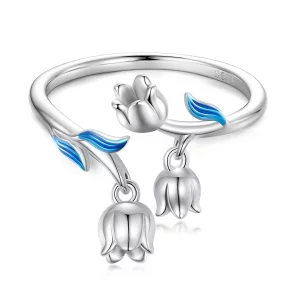 (image pour) Bague Ouverte Style Pandora Orchidée - BSR287