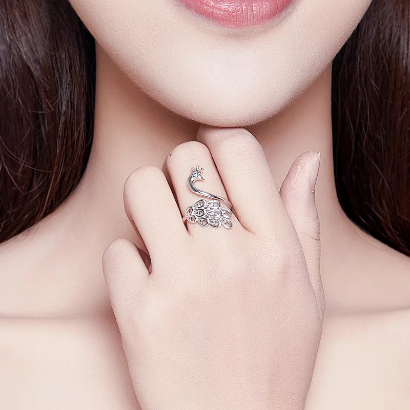 (image pour) Bague Ouverte Style PANDORA Paon - SCR592 - Afficher 7