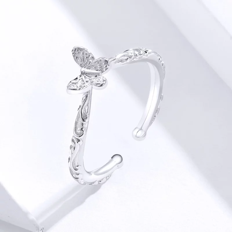 (image pour) Bague Ouverte Style PANDORA Papillon à motifs vintage - SCR634 - Afficher 2