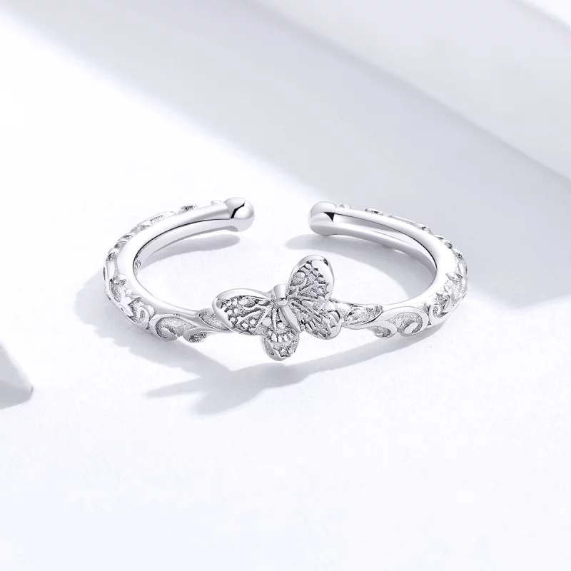 (image pour) Bague Ouverte Style PANDORA Papillon à motifs vintage - SCR634 - Afficher 3