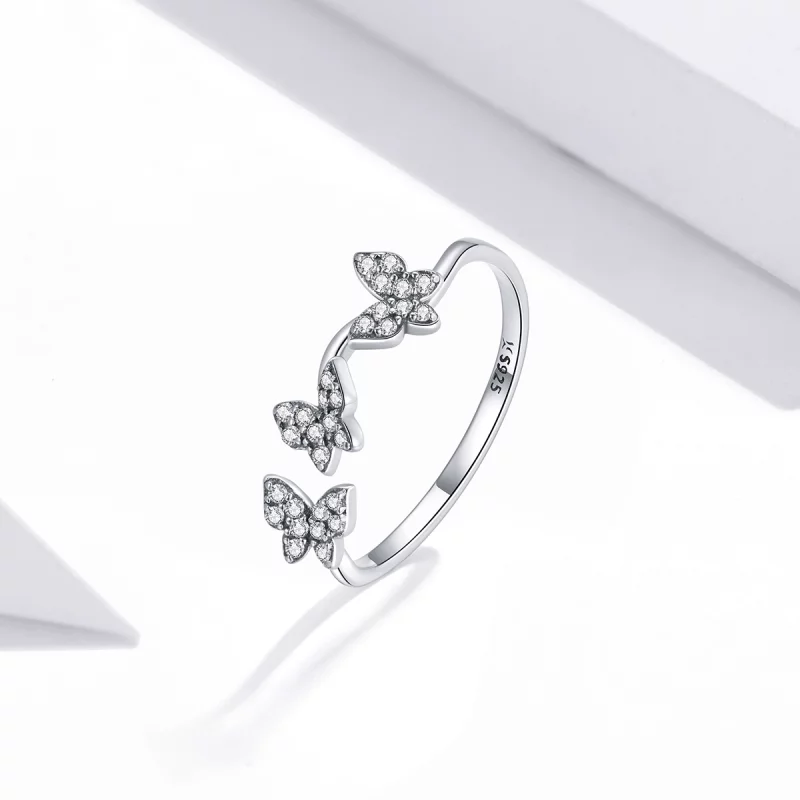 (image pour) Bague Ouverte Style PANDORA Papillon - SCR704 - Afficher 2