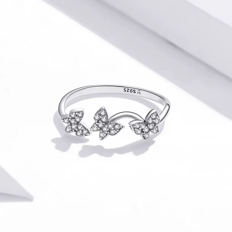 (image pour) Bague Ouverte Style PANDORA Papillon - SCR704 - Afficher 3