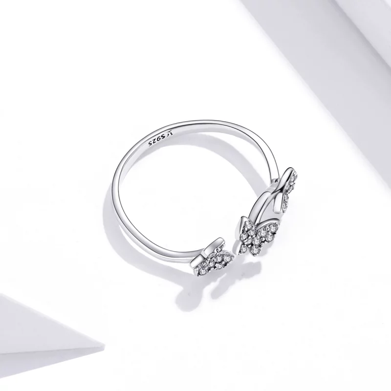 (image pour) Bague Ouverte Style PANDORA Papillon - SCR704 - Afficher 4