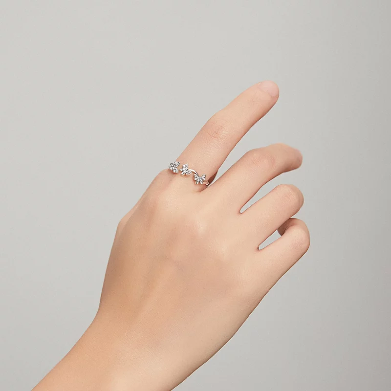 (image pour) Bague Ouverte Style PANDORA Papillon - SCR704 - Afficher 7