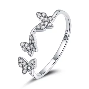 Bague Ouverte Style PANDORA Papillon - SCR704 (image pour) Bague Ouverte Style PANDORA Papillon - SCR704
