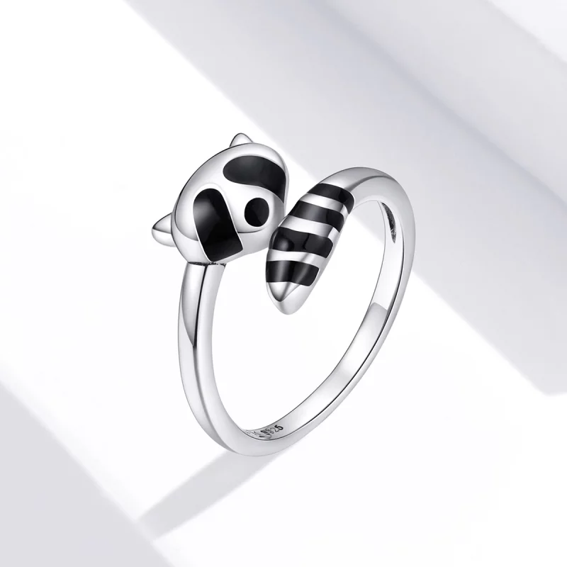 (image pour) Bague Ouverte Style PANDORA Petit Raton Laveur - SCR652 - Afficher 2