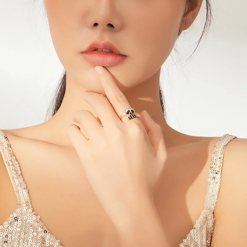 (image pour) Bague Ouverte Style PANDORA Petit Raton Laveur - SCR652 - Afficher 5