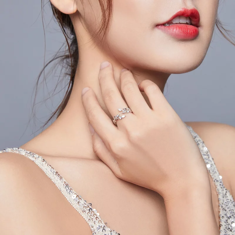 (image pour) Bague Ouverte Style PANDORA Épi de blé brillant - BSR135 - Afficher 6