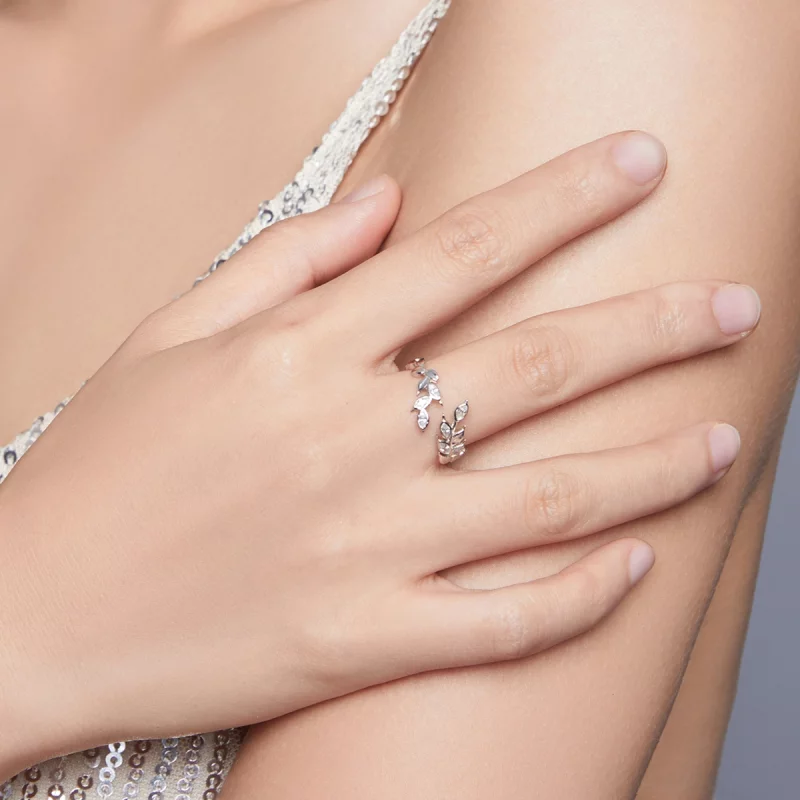 (image pour) Bague Ouverte Style PANDORA Épi de blé brillant - BSR135 - Afficher 7