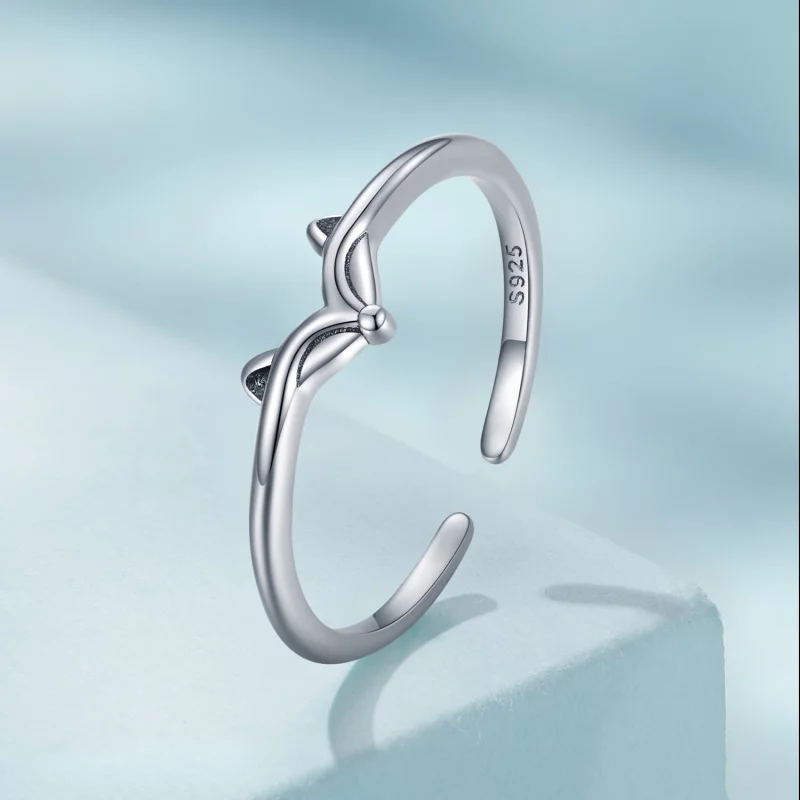 (image pour) Bague ouverte style Pandora renard - SCR868 - Afficher 2