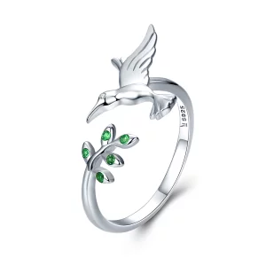 Bague Ouverte Style PANDORA Salutations des colibris - SCR323 (image pour) Bague Ouverte Style PANDORA Salutations des colibris - SCR323