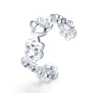 Bague Ouverte Style PANDORA Sentier des pattes - SCR424 (image pour) Bague Ouverte Style PANDORA Sentier des pattes - SCR424