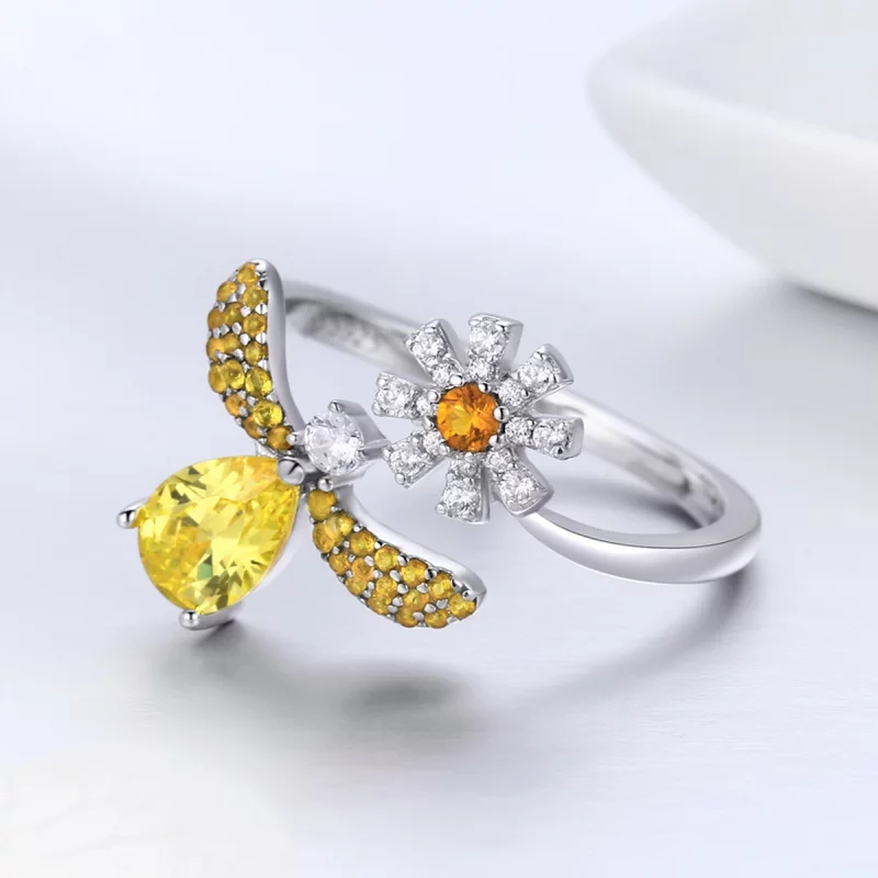 (image pour) Bague Ouverte Style PANDORA Souhait d'abeille - SCR348 - Afficher 4