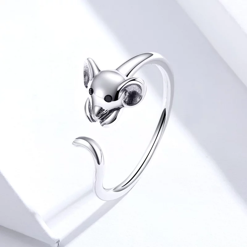 (image pour) Bague Ouverte Style PANDORA Souris mignonne - SCR632 - Afficher 2