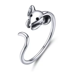 (image pour) Bague Ouverte Style PANDORA Souris mignonne - SCR632
