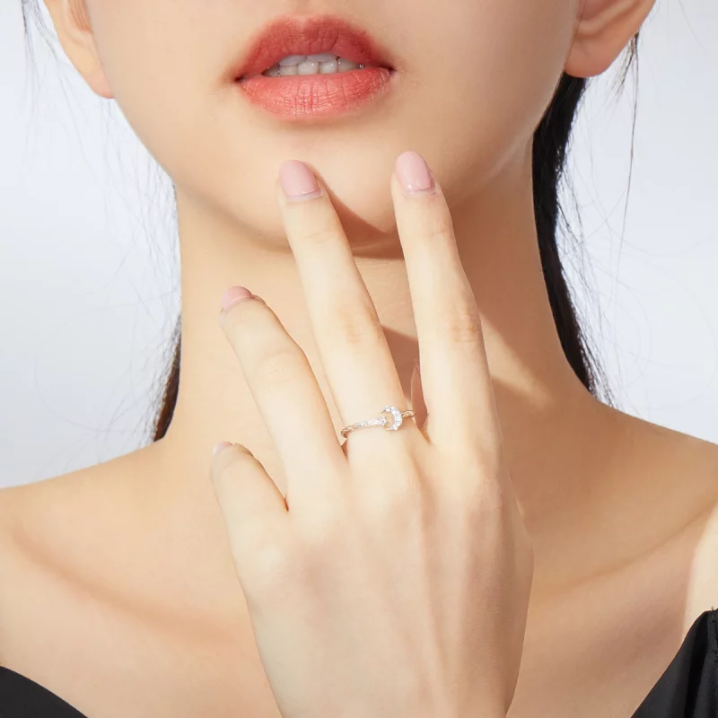 (image pour) Bague Ouverte Style PANDORA Étoile Lune Vintage - SCR638 - Afficher 5