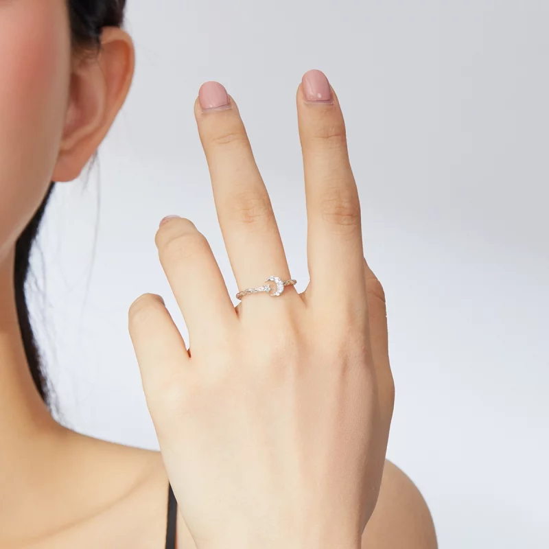 (image pour) Bague Ouverte Style PANDORA Étoile Lune Vintage - SCR638 - Afficher 6