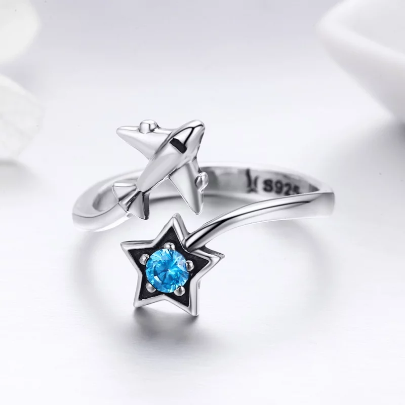 (image pour) Bague Ouverte Style PANDORA Tours d'étoiles - SCR322 - Afficher 8