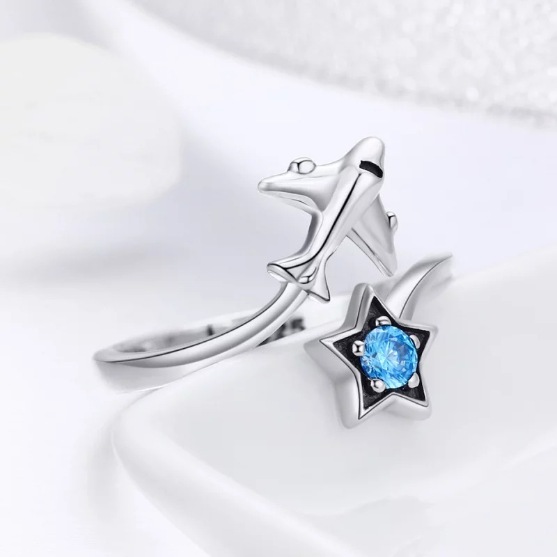 (image pour) Bague Ouverte Style PANDORA Tours d'étoiles - SCR322 - Afficher 9