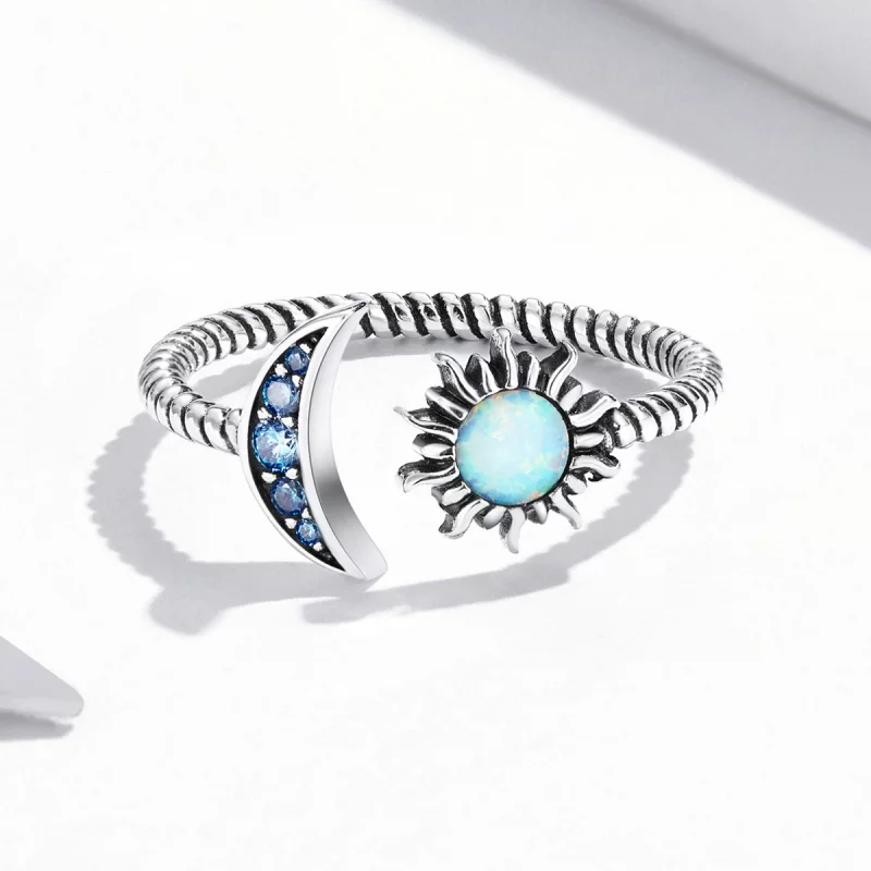 (image pour) Bague ouverte Sun, Moon, Stars style Pandora pour meilleure amie - SCR796 - Afficher 4